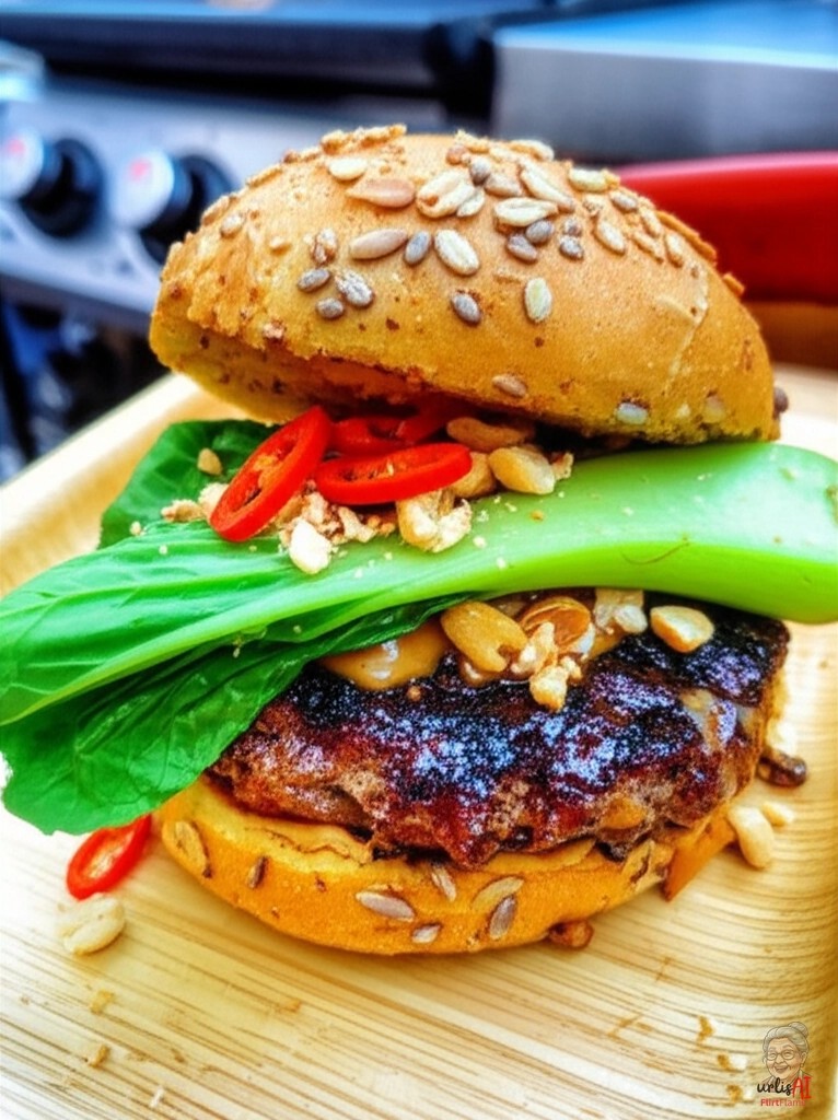 Thai Erdnuss Burger — Gasgrill