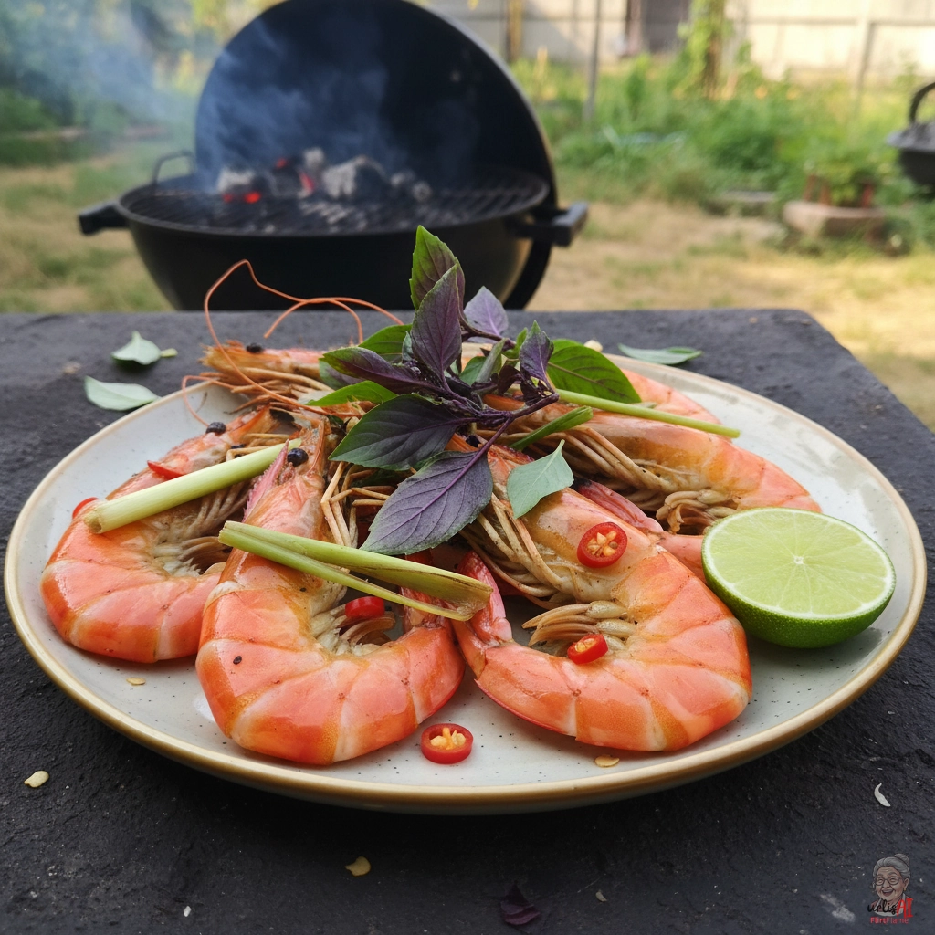 Thai Glutgarnelen — Kohlegrill