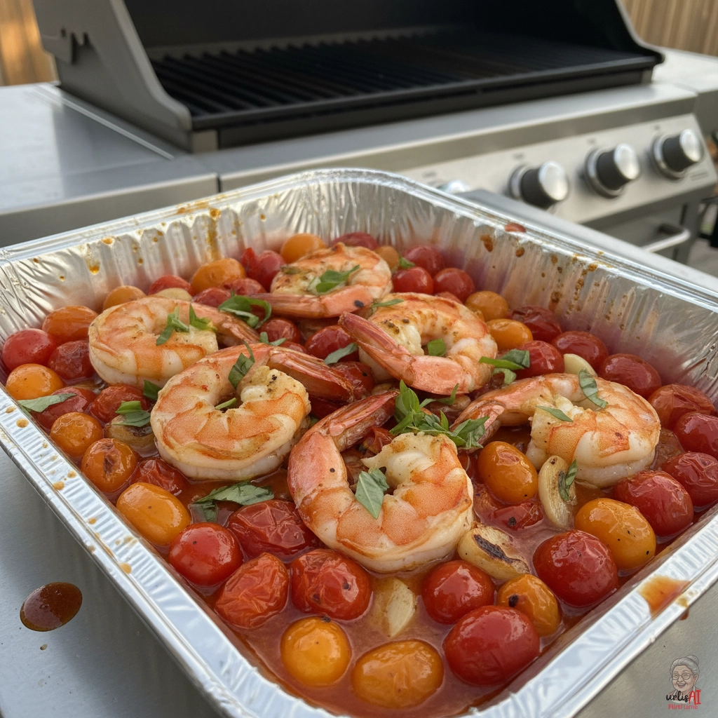 Tomatenfeuergarnelen — Gasgrill
