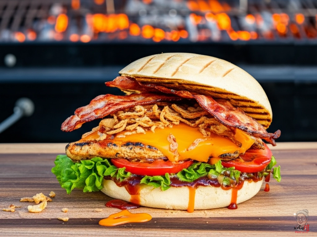 Ultimate Fire Chicken Burger — Kohlegrill