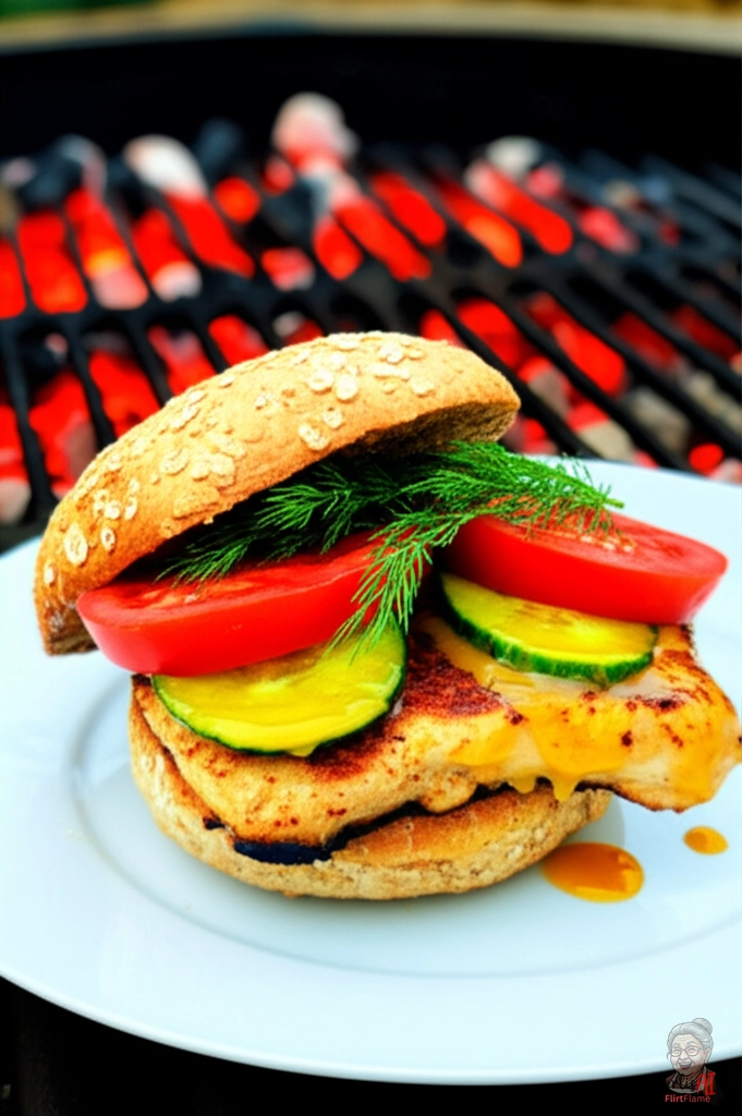 Viking Flame Chicken Burger — Kohlegrill