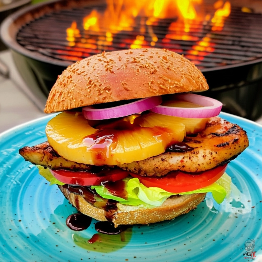 Volcanic Chicken Burger — Kohlegrill