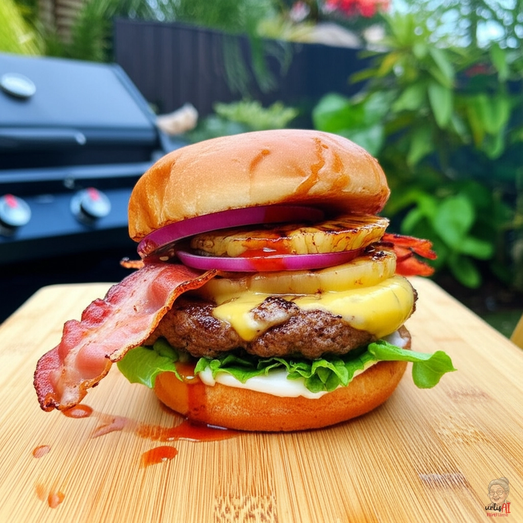 Volcano Hawaiian Burger — Kohlegrill