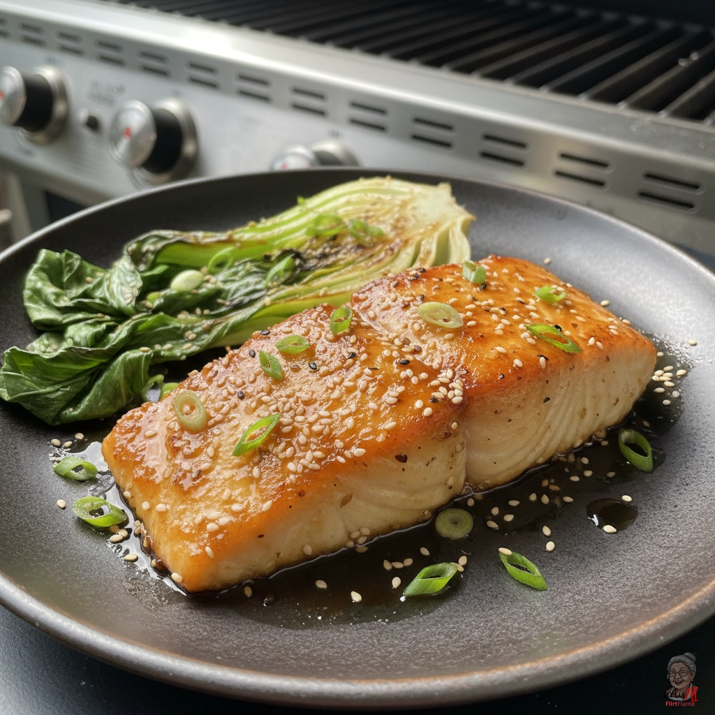 Wok-Feuer Kabeljau — Gasgrill