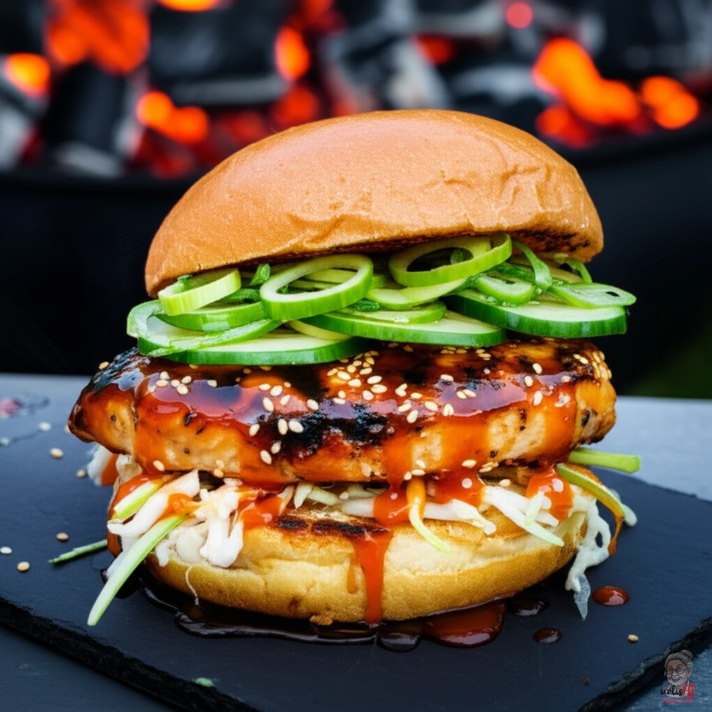 Wok Fire Chicken Burger — Kohlegrill