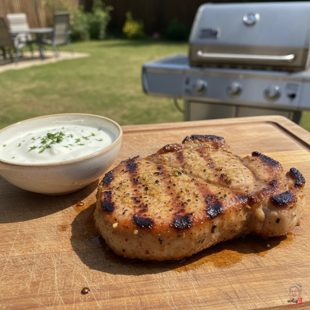 Würzige Knoblauch-Nackensteaks — Gasgrill