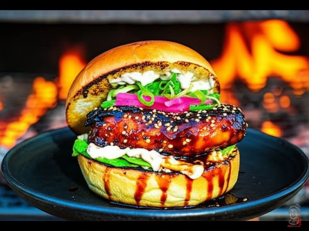 Yakitori Chicken Burger — Kohlegrill