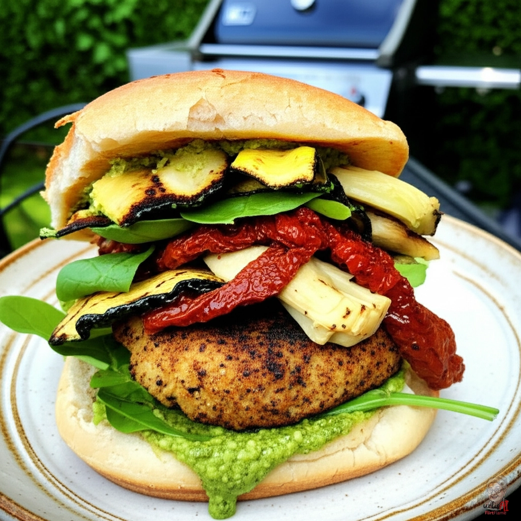 Zucchini Pesto Burger — Gasgrill