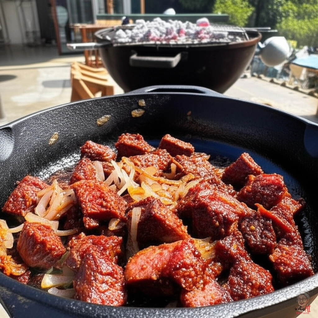 Äthiopisches Tibs Rindfleisch — Kohlegrill