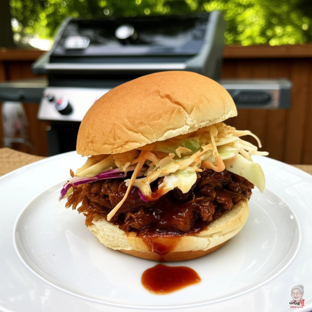 Amerikanische BBQ-Jackfruit Burger — Gasgrill