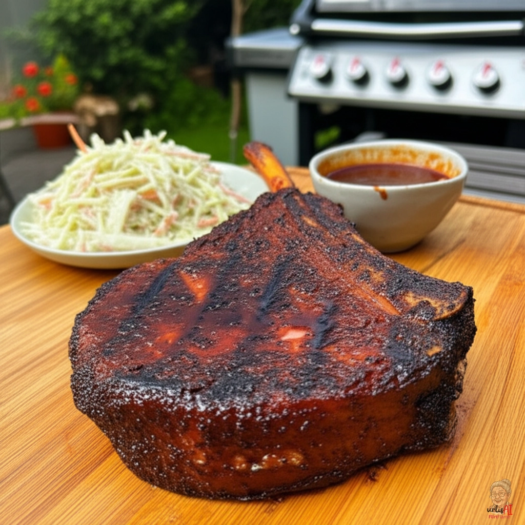 Amerikanische BBQ Schweinekoteletts — Gasgrill
