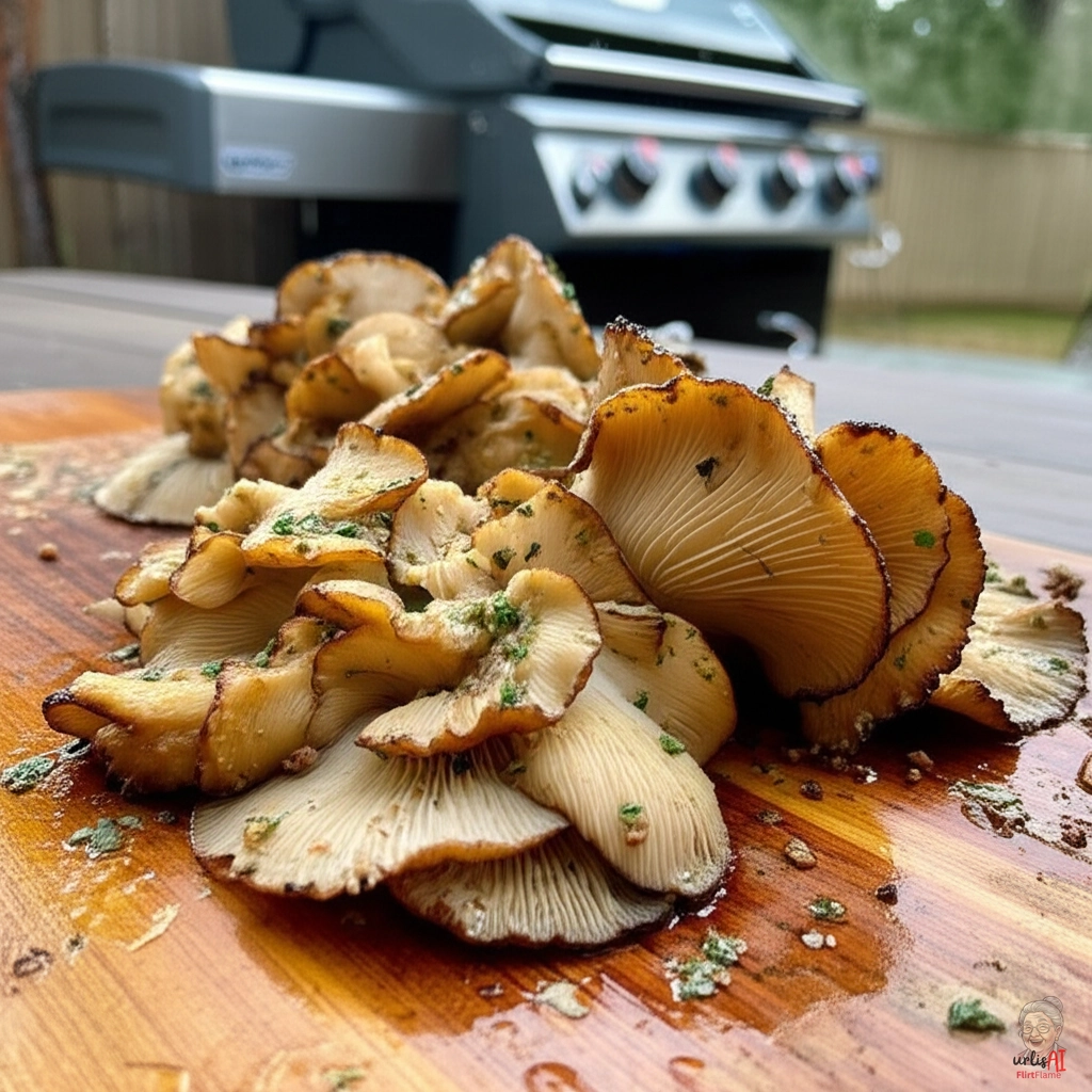 Austernpilze Kräuter-Butter Grill — Gasgrill