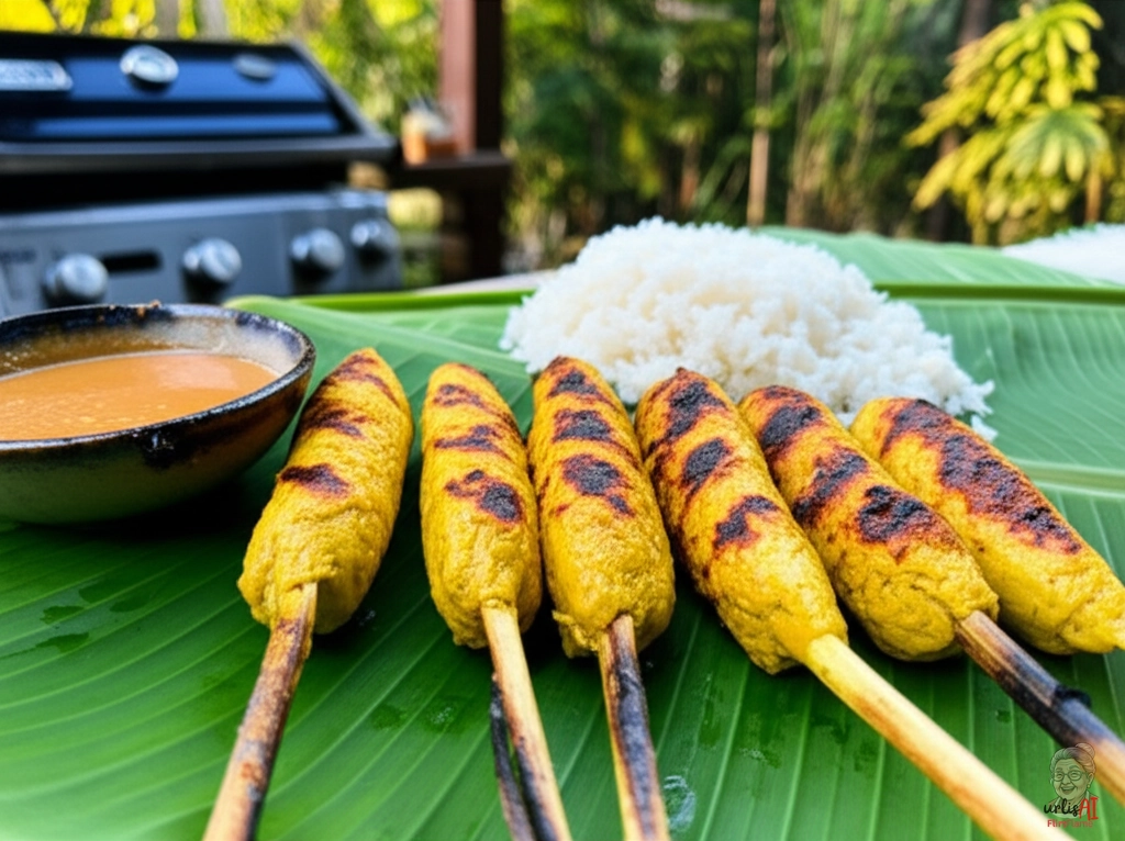 Balinesische Satay Lilit — Gasgrill