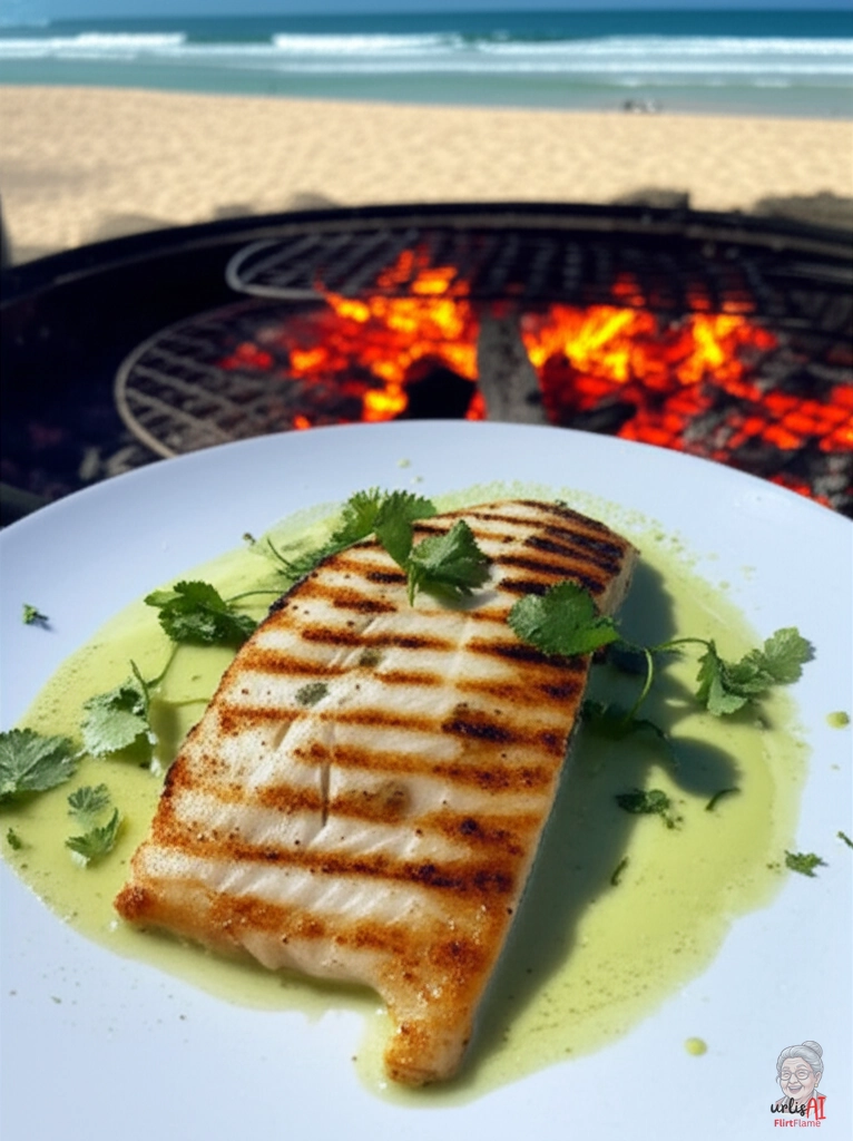 Tropischer Kokos Riesenbarsch — Kohlegrill