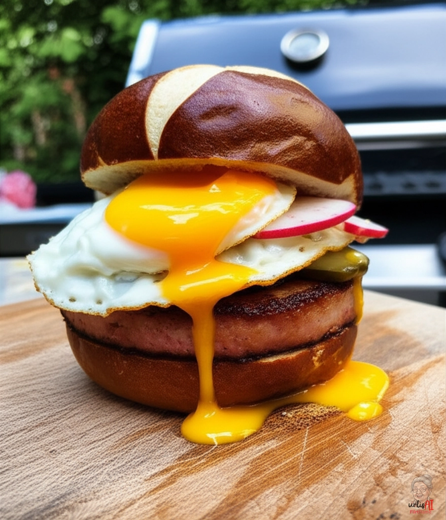 Bayerischer Leberkäs Burger — Gasgrill