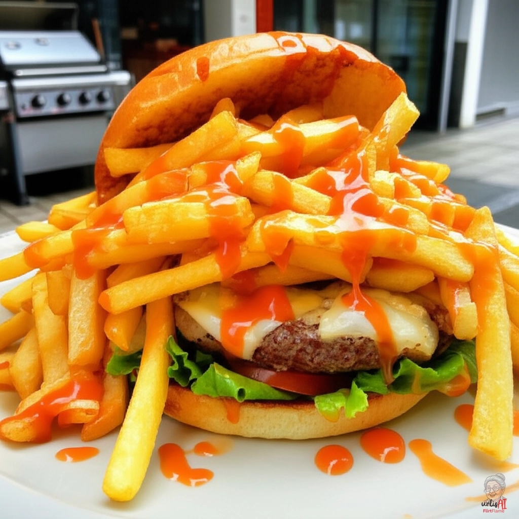 Belgischer Fritten Burger — Gasgrill