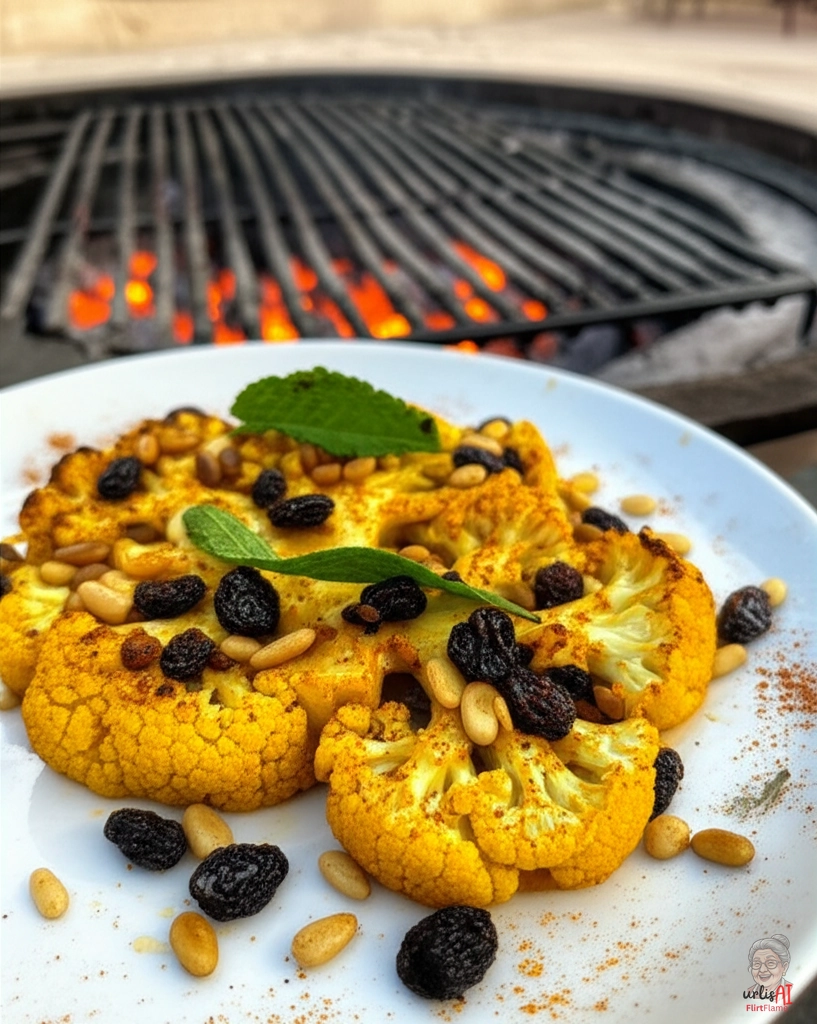 Blumenkohl Kurkuma Rosine — Kohlegrill