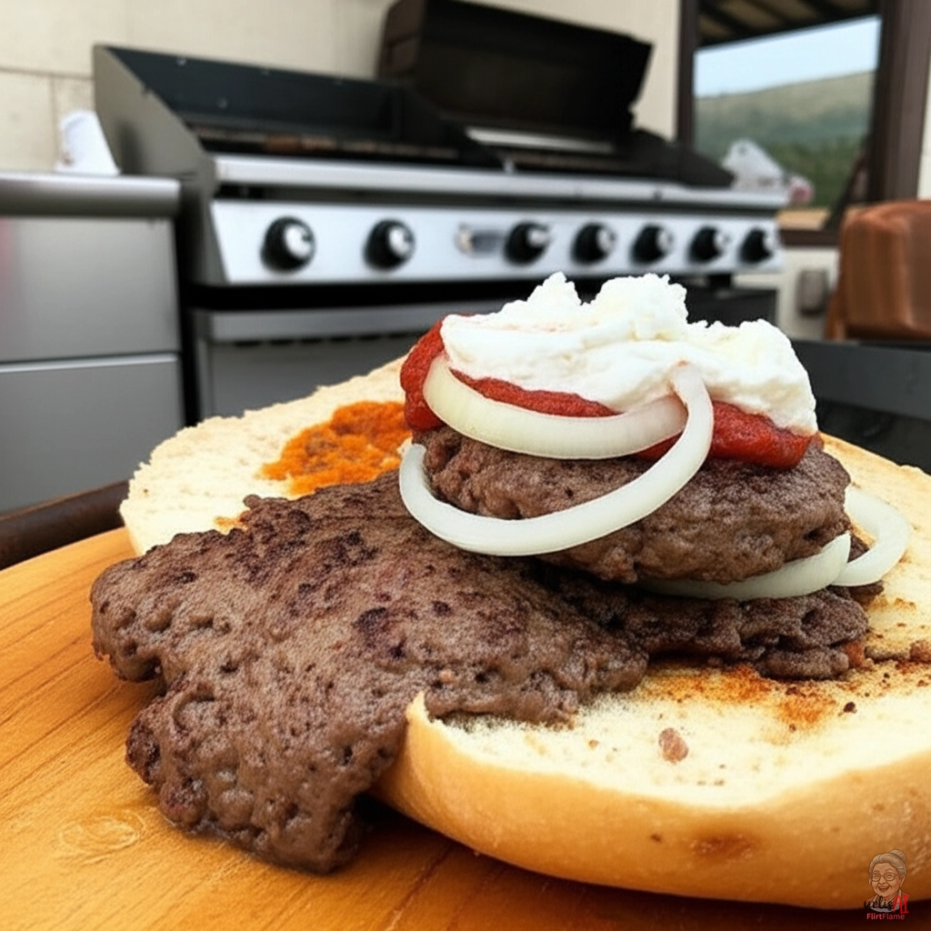 Bosnischer Pljeskavica Burger — Gasgrill