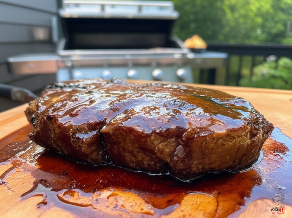Bourbon Glasiertes Rindersteak — Gasgrill