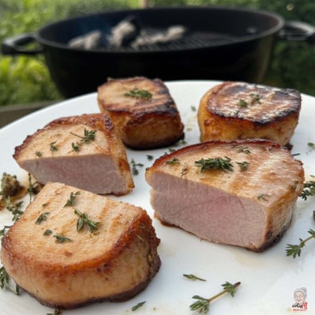 Bretonisches Cidre Schwein — Kohlegrill