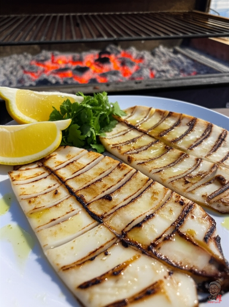 Calamari Zitrone Petersilie — Kohlegrill