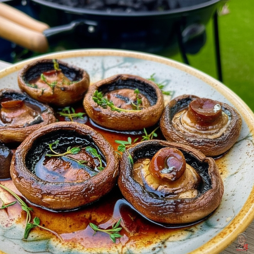 Champignon Burgund — Kohlegrill