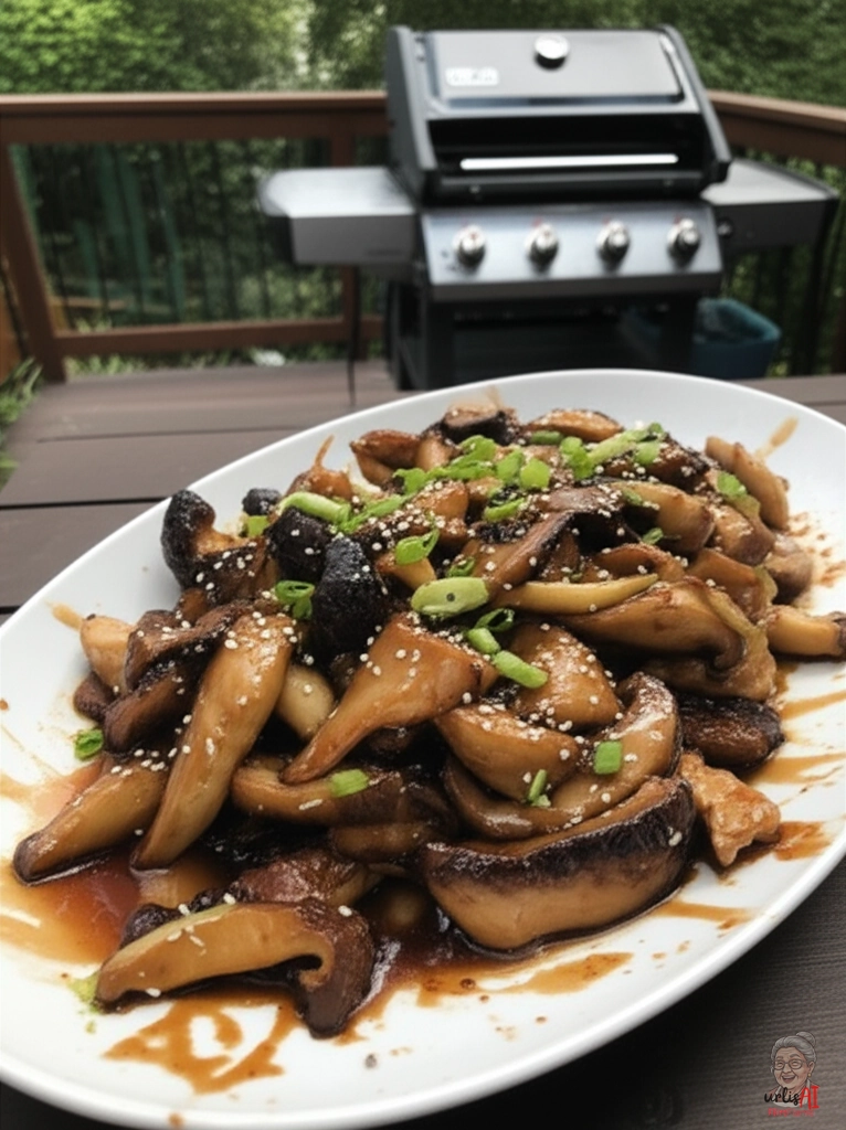 Chinesische Austernsauce Pilze — Gasgrill