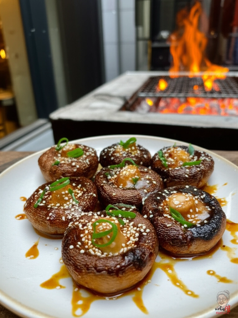 Chinesische Honig Champignons — Kohlegrill