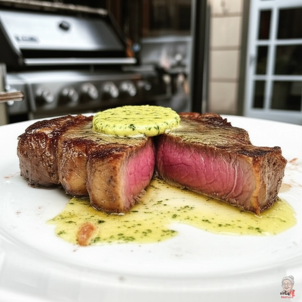 Goldenes Kräuterentrecôte — Gasgrill