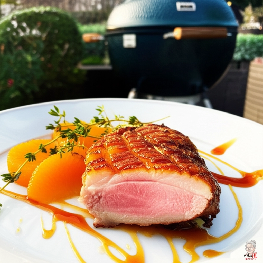 Glasierte Orangenbrust — Kohlegrill