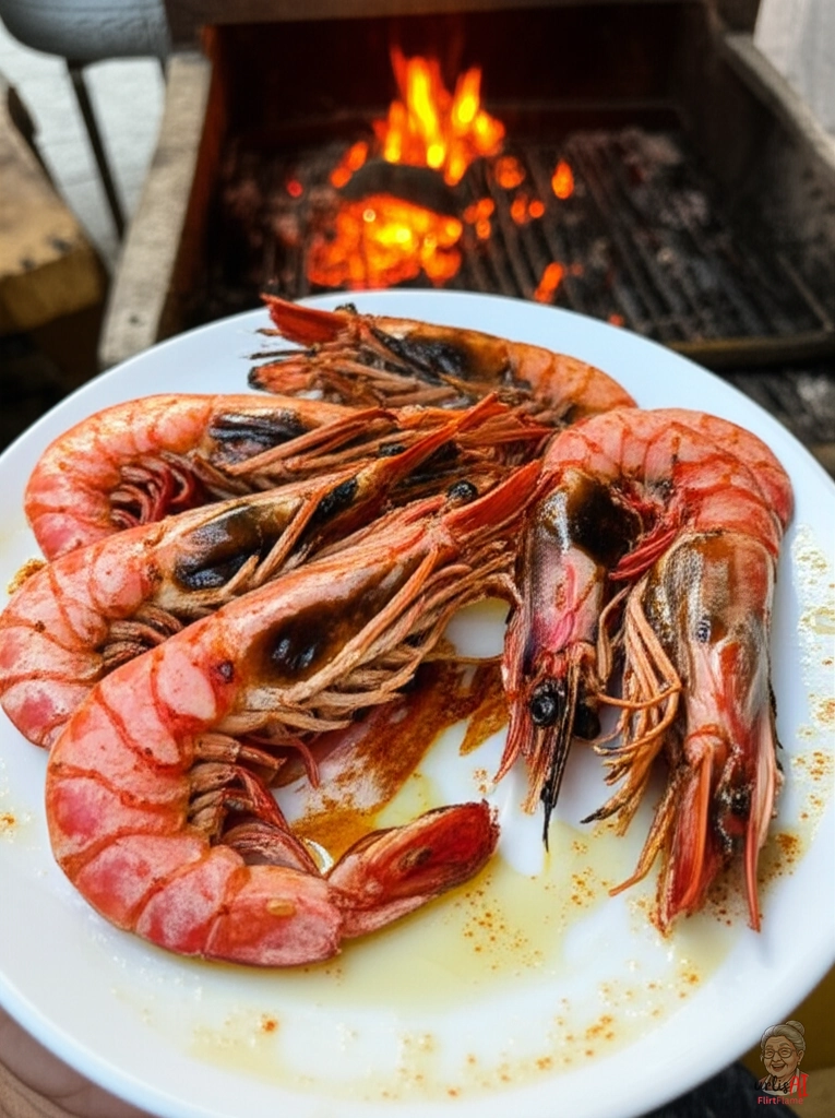 Goldene Rauchgambas — Kohlegrill