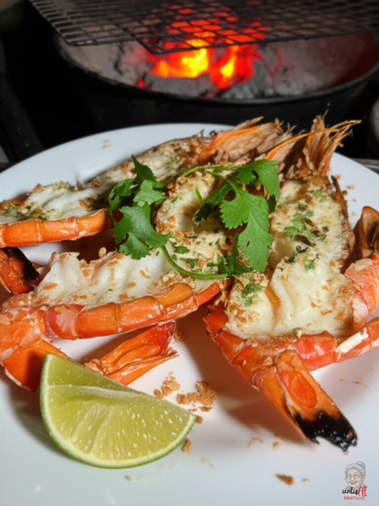 Tropische Kokosgarnelen — Kohlegrill