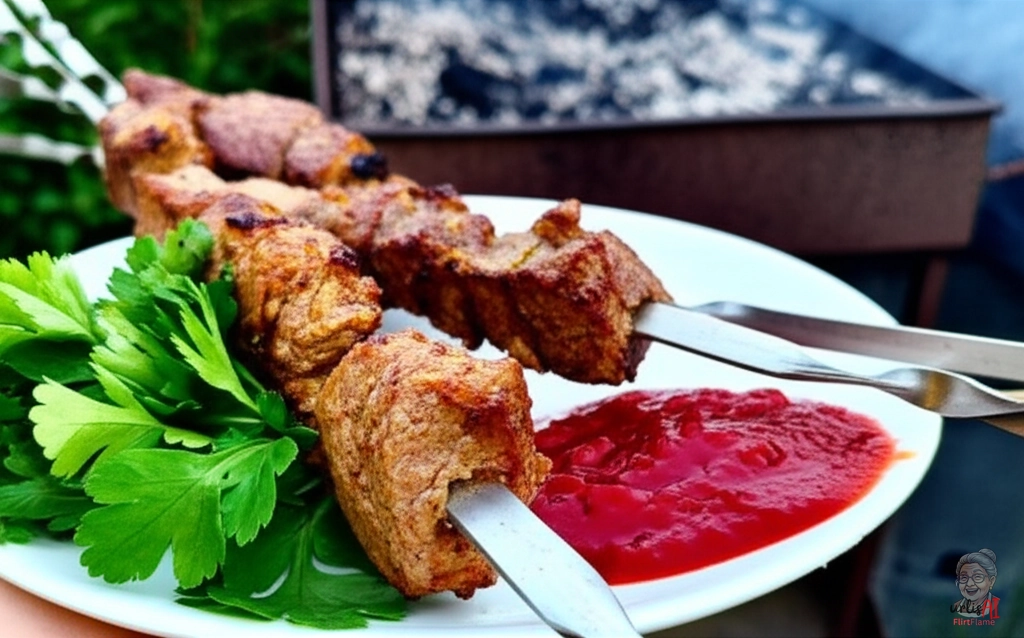 Pfeffrige Rinderspieße — Kohlegrill