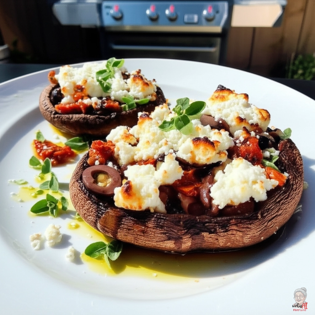 Gefüllte Feta Portobellos — Gasgrill