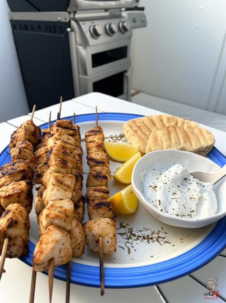 Goldene Hähnchen Souvlaki — Gasgrill