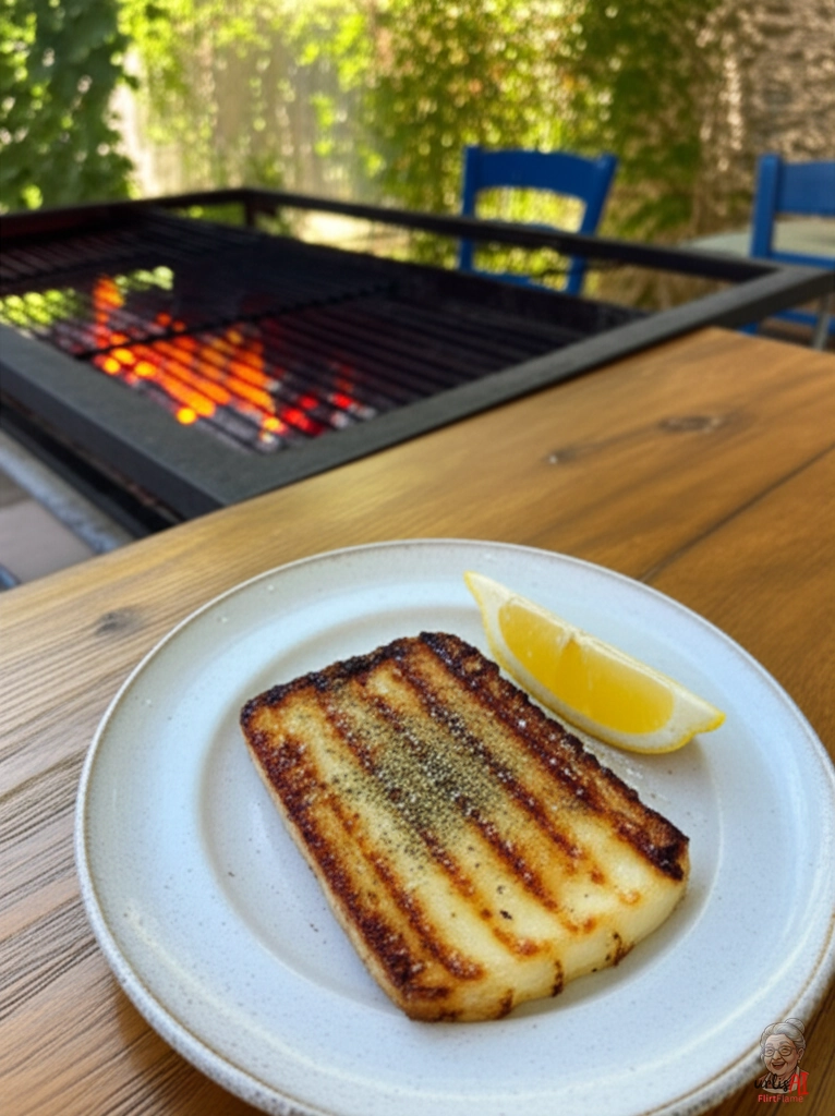 Goldener Oregano Saganaki — Kohlegrill