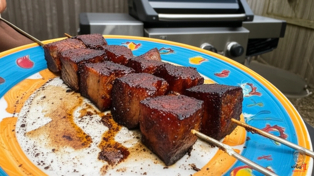 Dunkles Pepperpot Spieße — Gasgrill