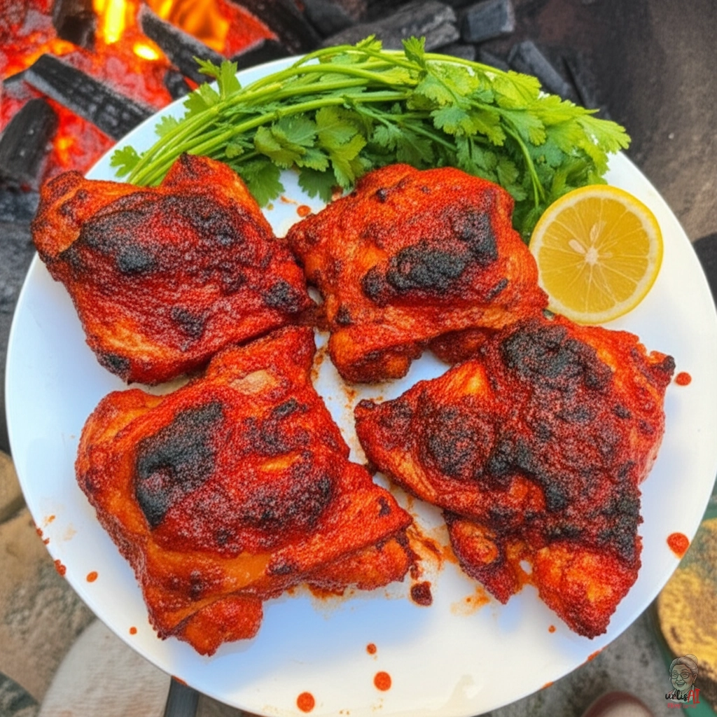 Feurige Harissa Schenkel — Kohlegrill