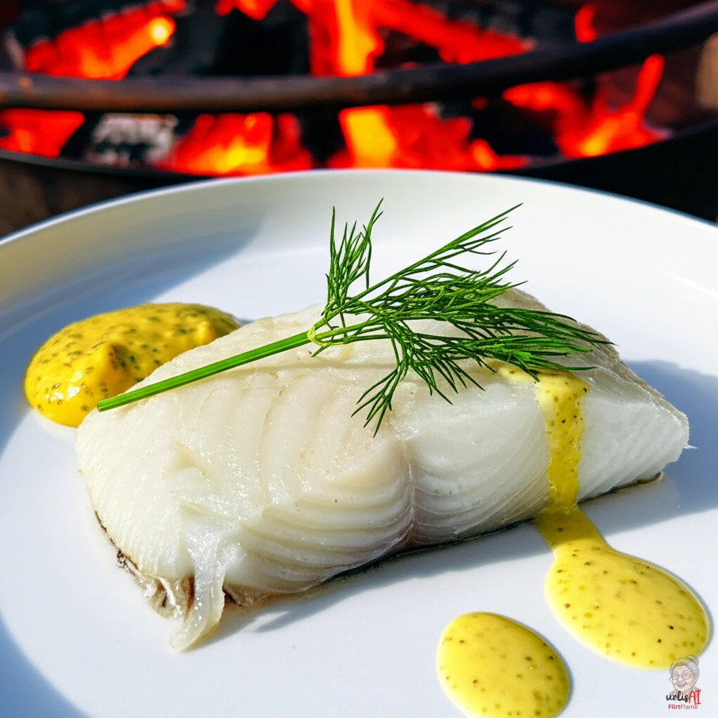 Creamy Dill Heilbutt — Kohlegrill
