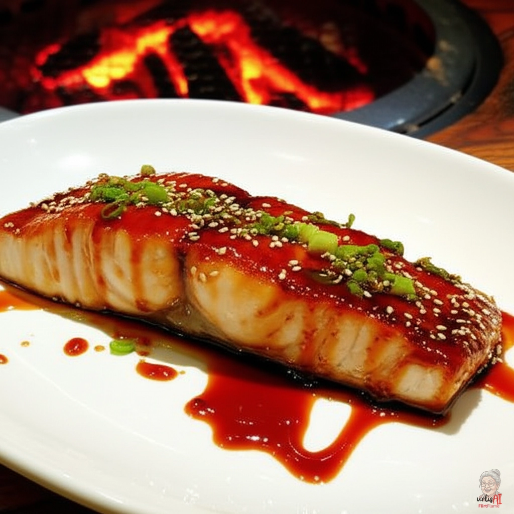 Umami Miso Heilbutt — Kohlegrill