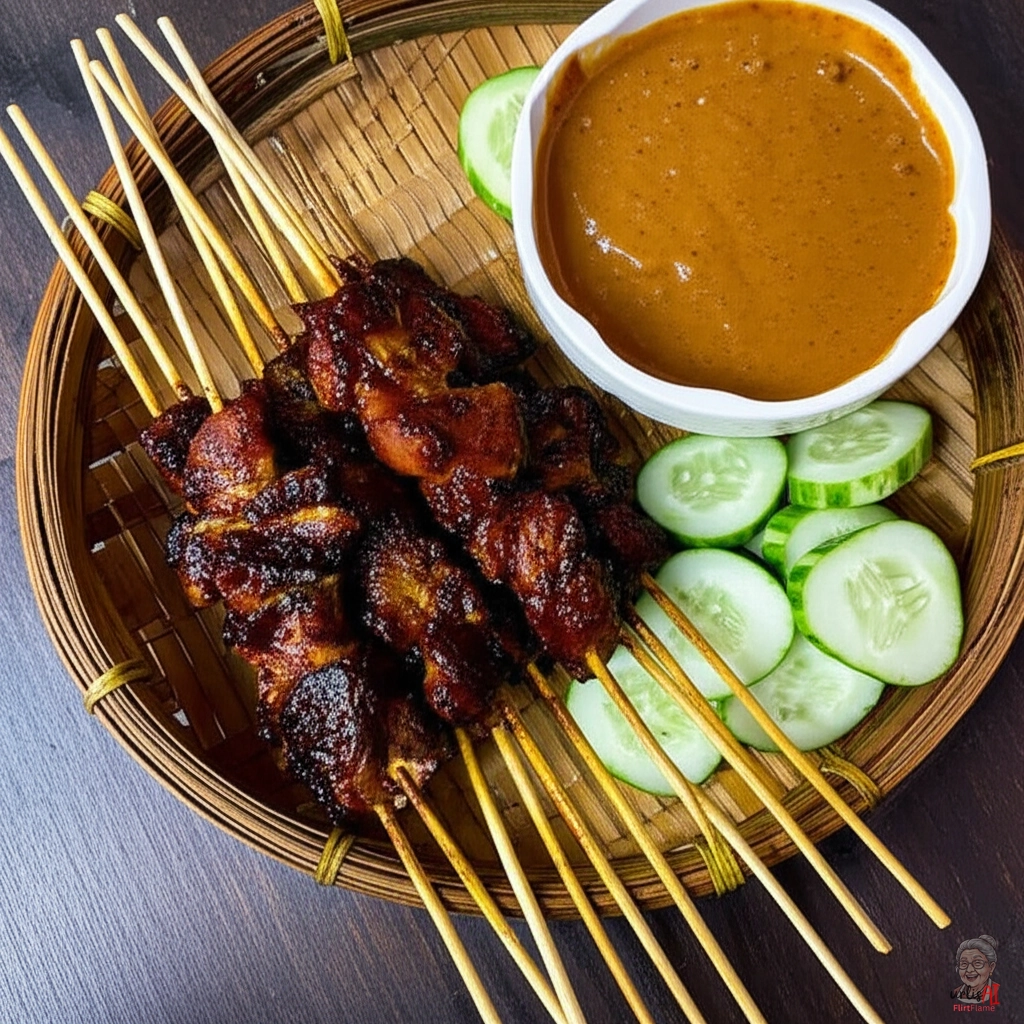 Nussige Satay Spieße — Gasgrill