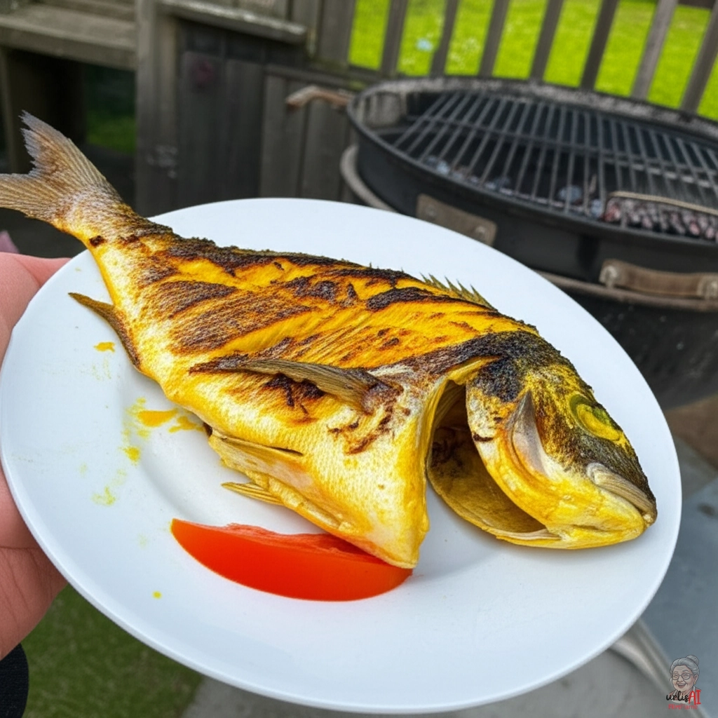 Goldener Masgouf — Kohlegrill