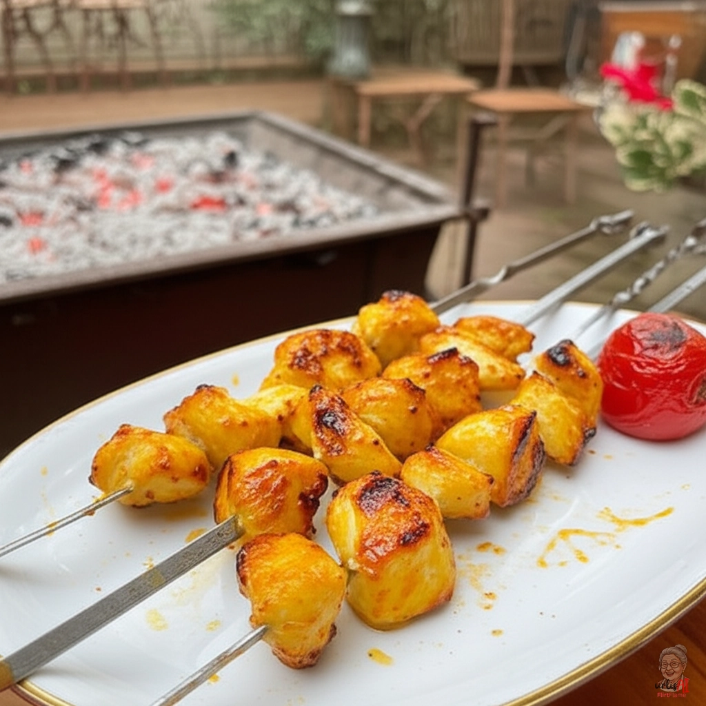 Safran Jujeh Kabab — Kohlegrill