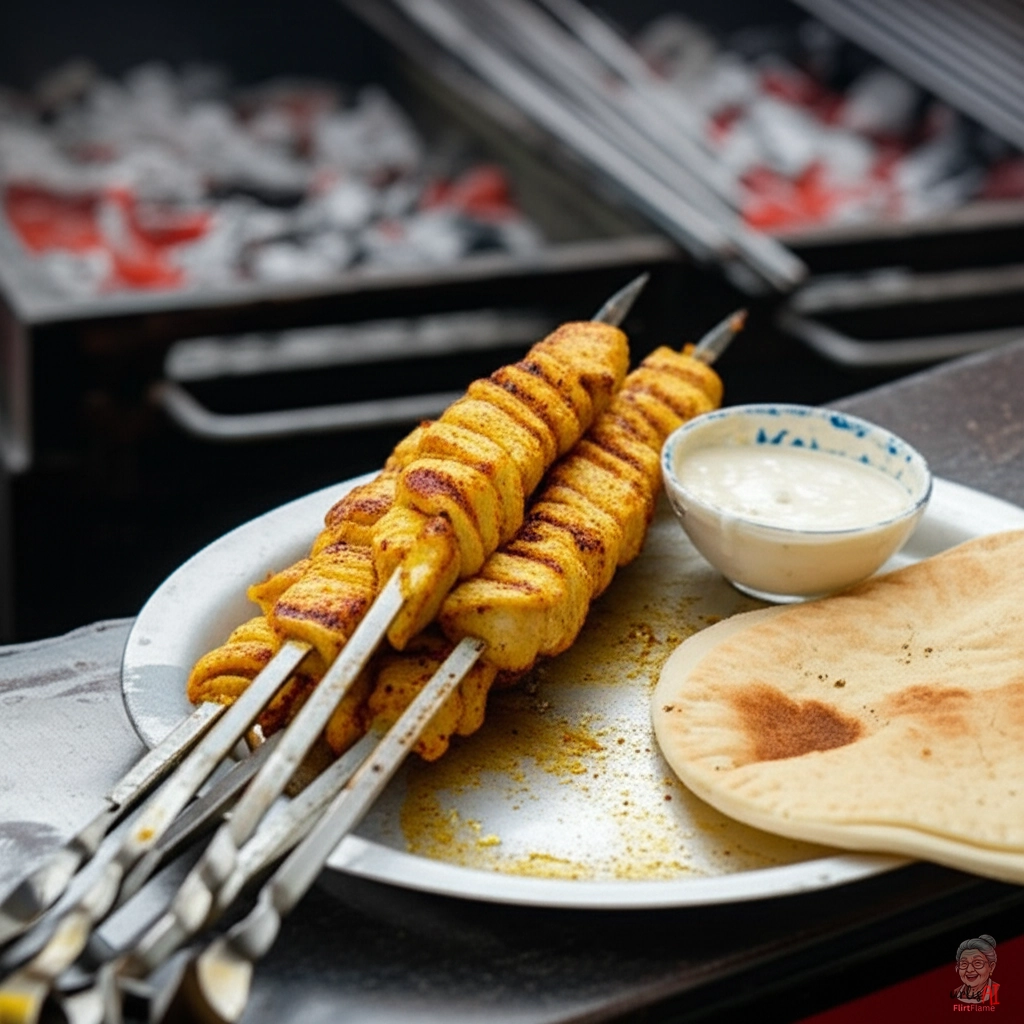 Kurkuma Feuerspieße — Kohlegrill