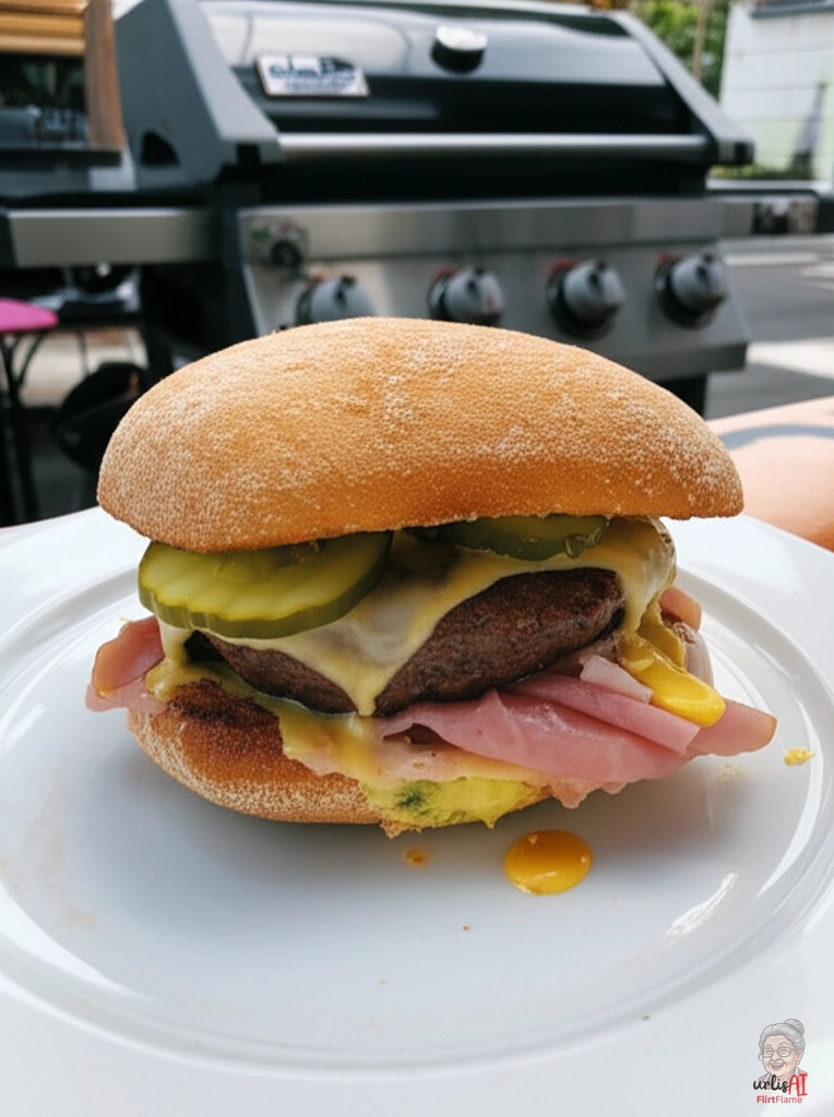Mustard Press Burger — Gasgrill