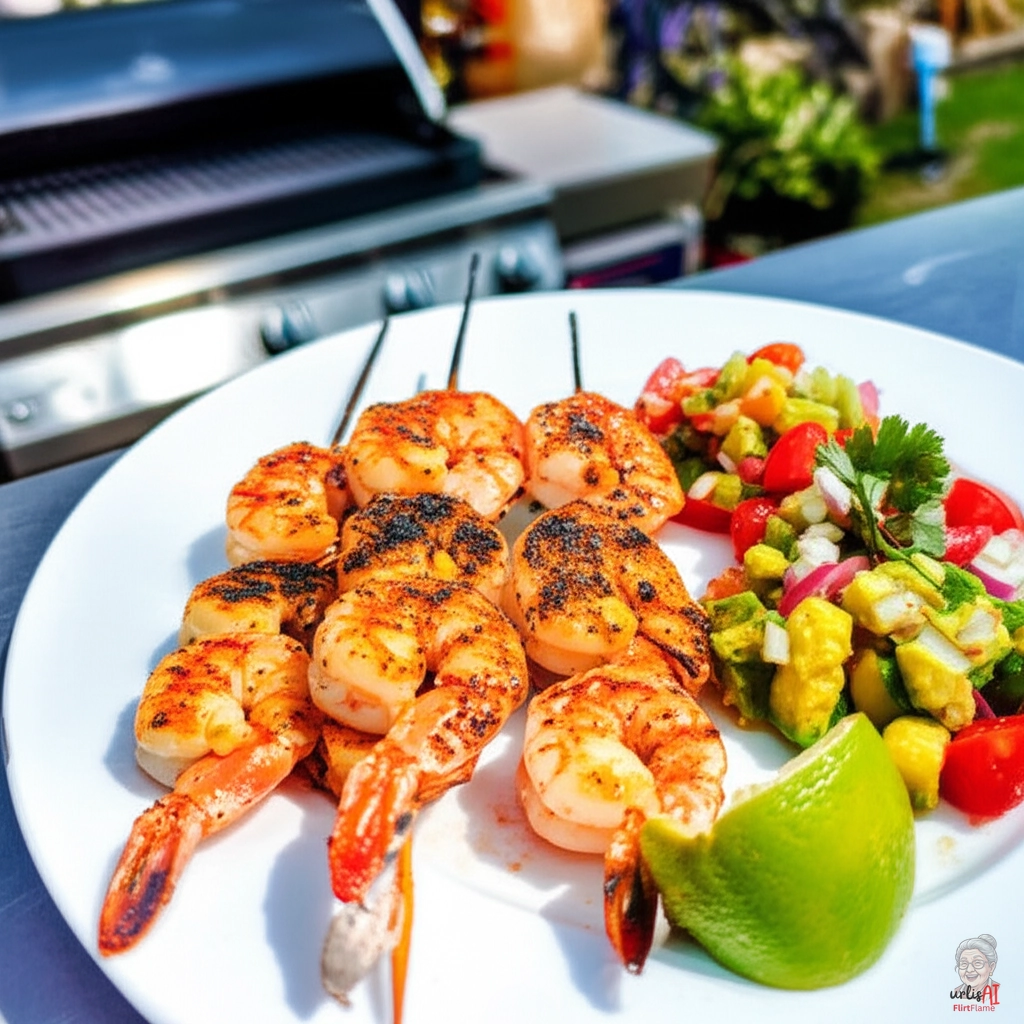 Scharfe Glutgarnelen — Gasgrill