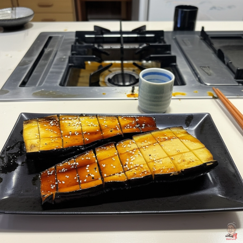 Karamellierte Misoauberginen — Gasgrill