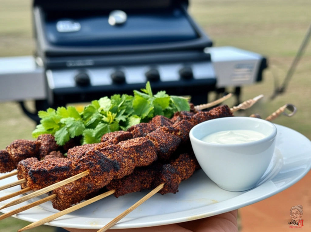 Goldbraune Gewürzspieße — Gasgrill