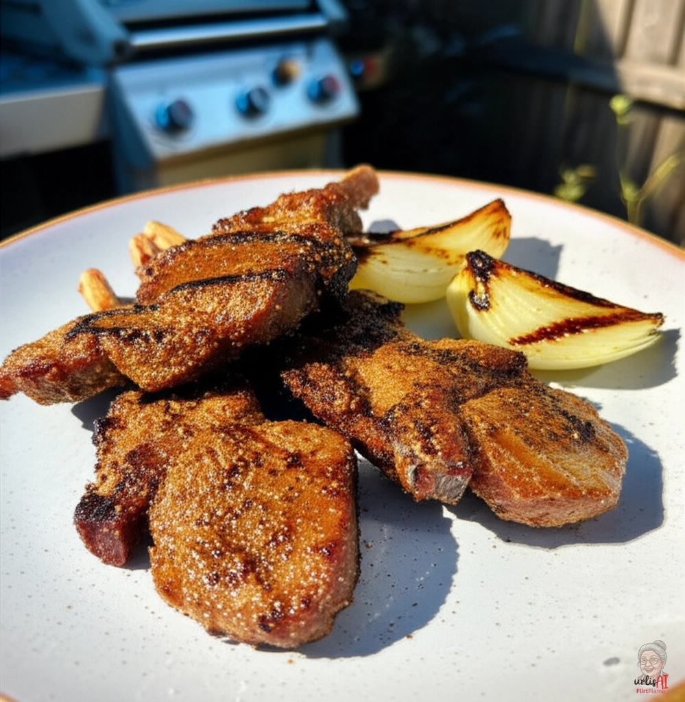 Karamellierte Fleischwürfel — Gasgrill
