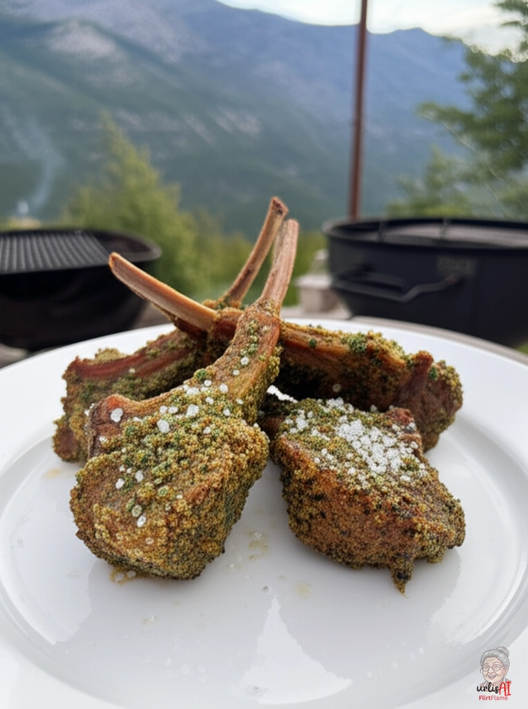 Rustikale Kräuterkoteletts — Kohlegrill